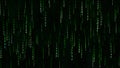 Matrix digital binary code moving down. High-tech digital binary code in matrix style. Digital rain of bright green