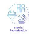 Matrix factorization blue gradient concept icon