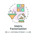 Matrix factorization multi color concept icon