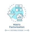 Matrix factorization soft blue concept icon