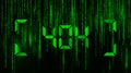 Matrix. falling numbers. error 404. vector illustration