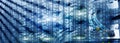 Matrix Futuristic theme multiple exposure binary numbers. Data center Website Banner.