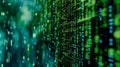 Matrix of Green Binary Code Royalty Free Stock Photo