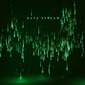 Matrix. Green color background in a matrix style. Data stream. Falling random data block. Cyberspace or virtual reality