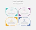 matrix grid structure infographic outline style with 4 point template with creative round shape with leaf shape for slide