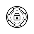 Black line icon for Matrix, security and cyber Royalty Free Stock Photo