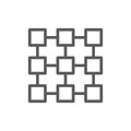Matrix interconnected system, blockchain technology, block chain line icon.