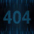 Matrix like background with 404 in binary, suggesting tech issues or online errors Royalty Free Stock Photo