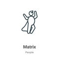 Matrix outline vector icon. Thin line black matrix icon, flat vector simple element illustration from editable people concept