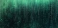 Matrix style background. Green falling code on a dark abstract background. Computer virus and hacker screen wallpaper. Big data.