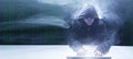 Matrix style graphic image of a big data hacker