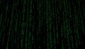 Matrix style green code rain, digital data stream, Stock Photo, Generative AI Royalty Free Stock Photo