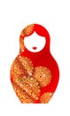Matryoshka icon Luxury Russian nesting doll with golden mandala ornament, vector illustration, isolated. Luxury Template