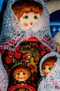 Matryoshka doll in Orenburg downy shawl