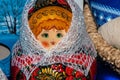 Matryoshka doll in Orenburg downy shawl