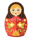 Matryoshka doll or Russian nesting doll floral traditional ornament vector icon Royalty Free Stock Photo