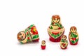 Matryoshka Dolls isolated on a white background. Russian Wooden Doll Souvenir Royalty Free Stock Photo