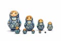 Matryoshka Dolls isolated on a white background. Russian Wooden Doll Souvenir Royalty Free Stock Photo