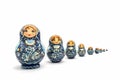 Matryoshka Dolls isolated on a white background. Russian Wooden Doll Souvenir Royalty Free Stock Photo