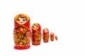 Matryoshka Dolls isolated on a white background. Russian Wooden Doll Souvenir Royalty Free Stock Photo