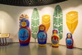 The matryoshka dolls in museum of NZH Manzhouli in Inner Mongolia, China. Royalty Free Stock Photo