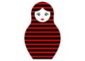 Matryoshka icon Russian nesting doll with red striped ornament , vector isolated Royalty Free Stock Photo