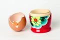 Matryoshka inside which lies a chicken egg Royalty Free Stock Photo