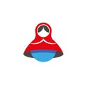 Matryoshka minimalistic icon. Russian doll logo template.