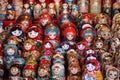 Matryoshka national Russian souvenir on the counter of the store