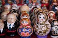 Matryoshka national Russian souvenir on the counter of the store