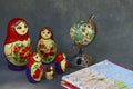 Matryoshka Russian doll family planning where they are going to travel