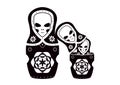 Matryoshka (russian dolls) ET family Royalty Free Stock Photo