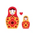 Matryoshka russian dolls. Mother and daughter