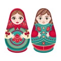 Matryoshka. Russian folk nesting doll.