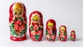 Matryoshka russian nesting dolls isolated on white background Royalty Free Stock Photo