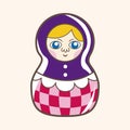 Matryoshka , Russian traditional wooden doll, vector pattern, elements,eps Royalty Free Stock Photo