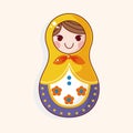 Matryoshka , Russian traditional wooden doll, vector pattern, el Royalty Free Stock Photo