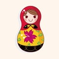 Matryoshka , Russian traditional wooden doll, vector pattern, el Royalty Free Stock Photo