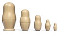 Matryoshka Set of Five Russian Dolls Royalty Free Stock Photo