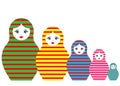 Matryoshka set icon Russian nesting doll with coloured striped ornament, vector illustration Royalty Free Stock Photo