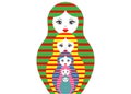 Matryoshka set icon Russian nesting doll with coloured striped ornament, vector illustration Royalty Free Stock Photo