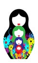 Matryoshka set icon Russian nesting doll with colourful floral ornament Royalty Free Stock Photo