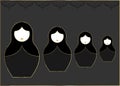 Matryoshka set icon Russian nesting doll with luxury golden ornament, vector illustration, isolated or black background Royalty Free Stock Photo