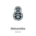 Matryoshka vector icon on white background. Flat vector matryoshka icon symbol sign from modern general collection for mobile Royalty Free Stock Photo