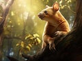 Ai Generated illustration Wildlife Concept of Matschie tree kangaroo Royalty Free Stock Photo