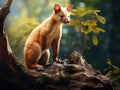 Ai Generated illustration Wildlife Concept of Matschie tree kangaroo Royalty Free Stock Photo