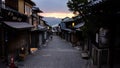 Matsubara dori street during sunset in Kyoto Royalty Free Stock Photo
