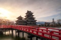 Matsumoto Castle during cherry blossom Sakura is one of the most famous sights in Matsumoto, Nagano, Japan. Asian tourism, Royalty Free Stock Photo