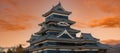 Matsumoto Castle or Crow Castle in Autumn, is one of Japanese premier historic castles in easthern Honshu. Landmark and popular Royalty Free Stock Photo