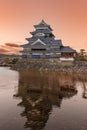 Matsumoto Castle or Crow Castle in Autumn, is one of Japanese premier historic castles in easthern Honshu. Landmark and popular Royalty Free Stock Photo